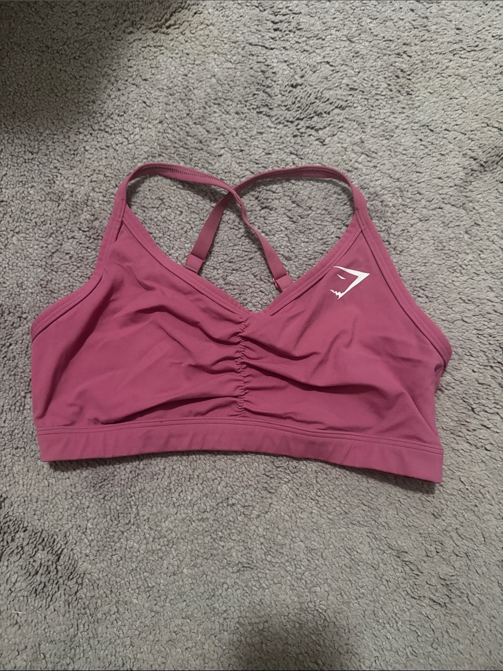 Gymshark Mauve Pink Ruched Crossback Sports Bra